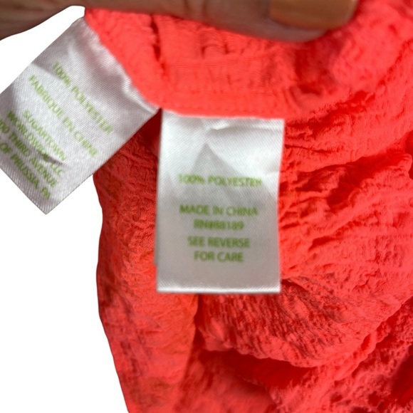 LILLY PULITZER Bright Coral Pink Camisole Tank Top Sunray Seersucker Size Medium - Picture 8 of 9